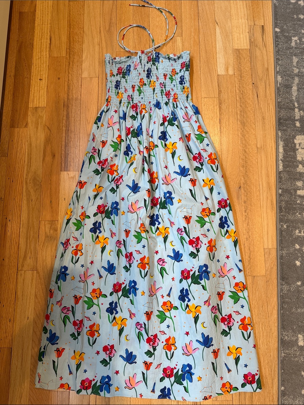 The Lucy Nap Dress - Light Blue Space Floral - - Picture 2 of 3